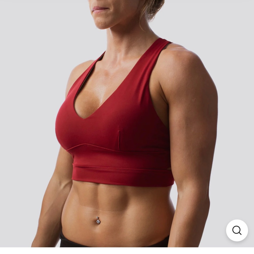 Born Primitive Double Cross Sports Bra Medium Wine color